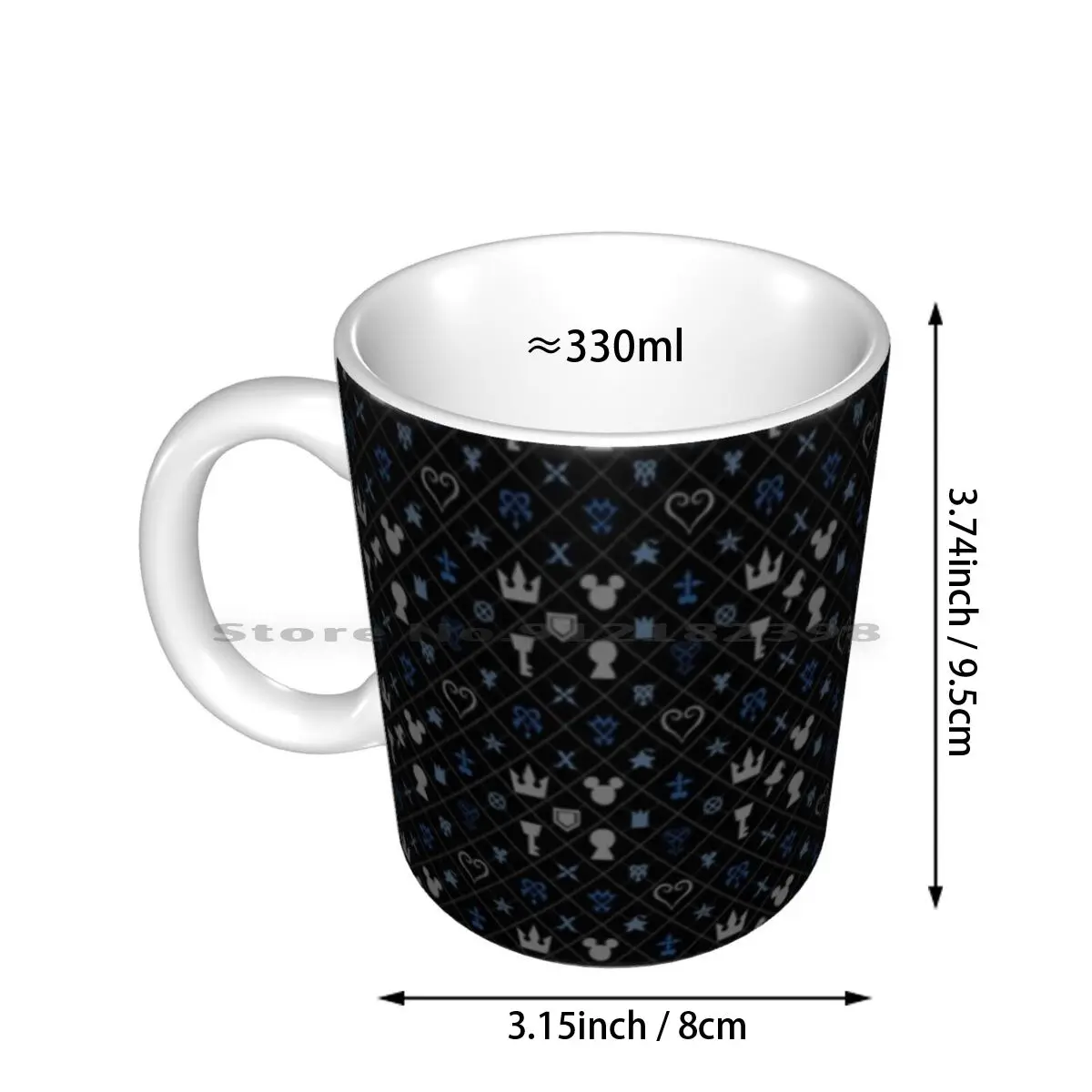 Kh Pattern Ceramic Mugs Coffee Cups Milk Tea Mug Kingdom Hearts Mickey Micky Sora Donald Kairi Walt Pixar Gaming Pattern Anime