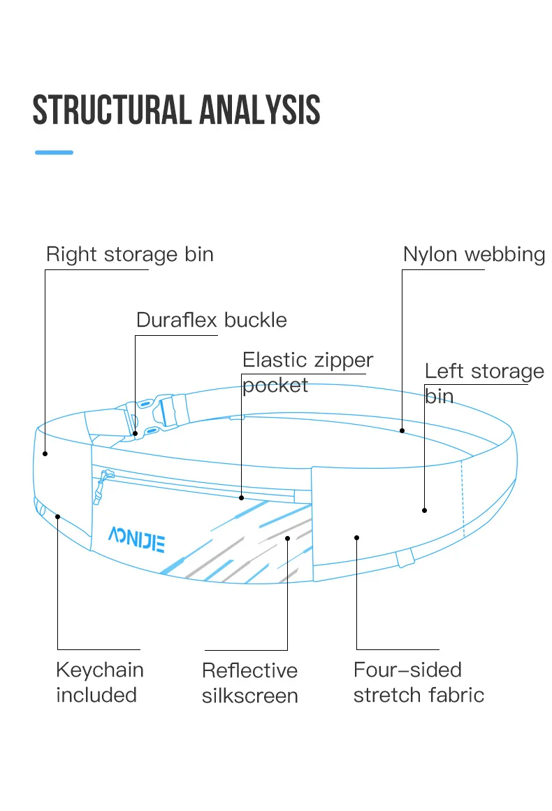 Aonijie W8105-Running Fanny Pack Lightweight Comfortable Hydration Fanny Pack Sport Pockets For Jogging Fitness Gym Hiking - Image 3