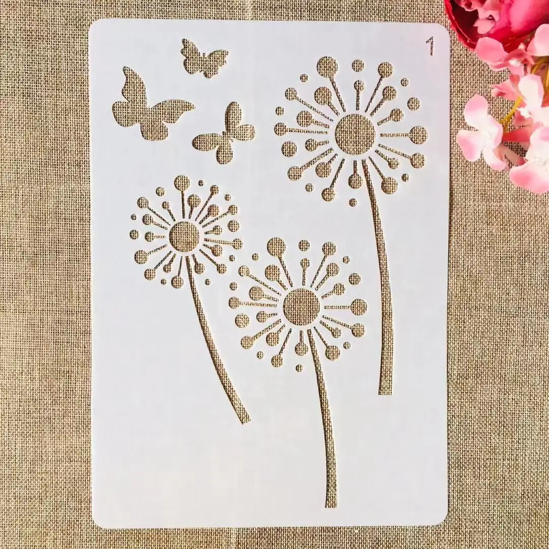 1Pcs A4 29cm Flower Border Edge Line DIY Layering Stencils Painting Scrapbook Coloring Embossing Album Decorative Template