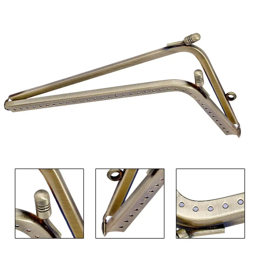 1Pcs L Shape Metal Kiss Clasp Lock Smooth Bronze Purse Frame Bronze 4 Sizes Wallet Mouth Clasp For Purse Accessory Bag DIY