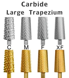 RolinStar 6.6 grande trapezio conico barile oro argento acciaio al tungsteno fresa in metallo duro punta per trapano per unghie manicure pedicure