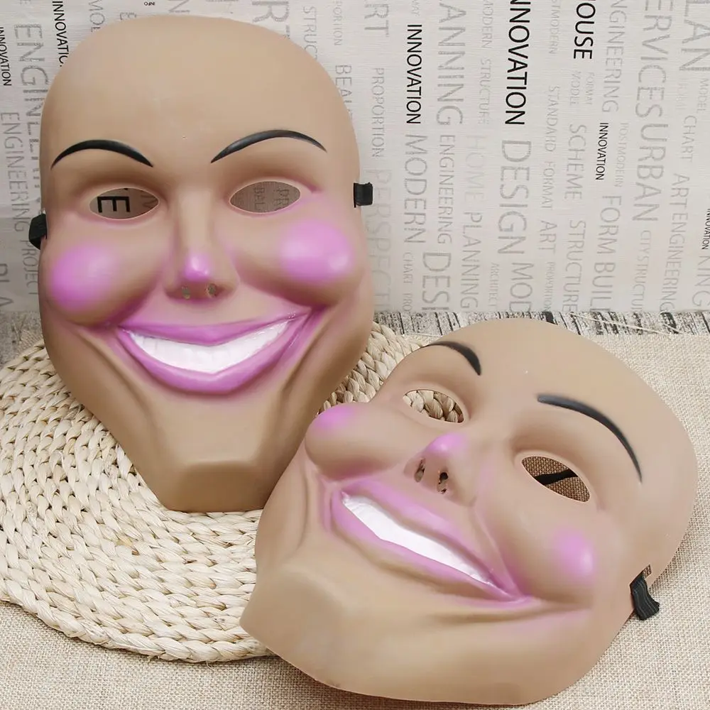 Máscara de la purga de la película de Halloween, 1 piezas, película de terror, vestido de fantasía, Kiss Me God, máscara de ojo sonriente