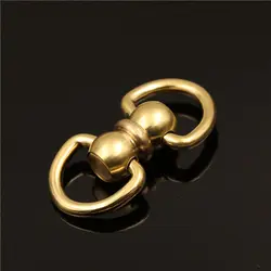 1 x Solid Brass Swivel Eye Rotating Connector Double End D ring for Keychain Key Ring Wallet Fob Clip connecting