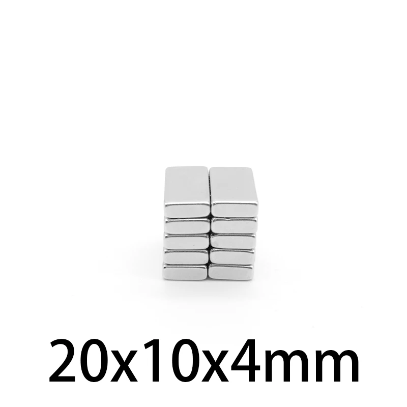 20x10x4 mm Strong Quadrate Neodymium Magnet 20mm*10mm Permanent Magnet Sheet 20x10x4mm Rare Earth Magnets 20*10*4mm