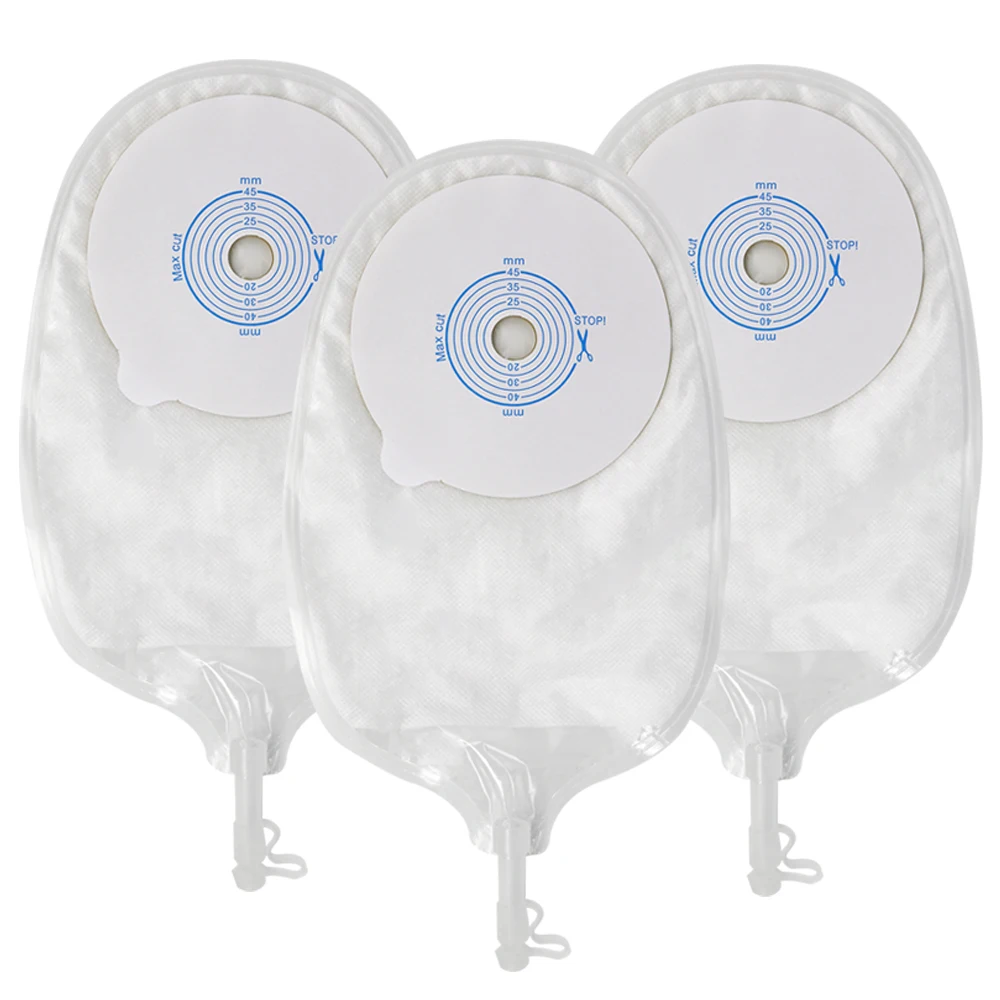One Piece Urostomy Bags Silicone Plug Drainable Pouch Stoma Bags 45mm Hole Medical Care Anti-leak Urostomy Bags