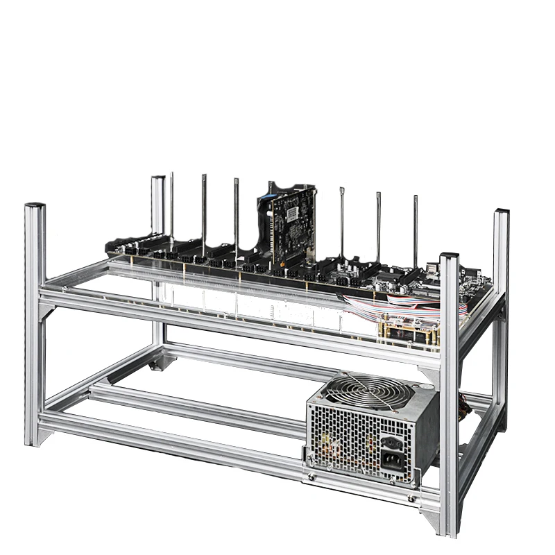 6 Graphics Card/8 Graphics Card Chassis All-Aluminum Motherboard In-Line Rack Multi-Graphic Card Chassis Heat Dissipation