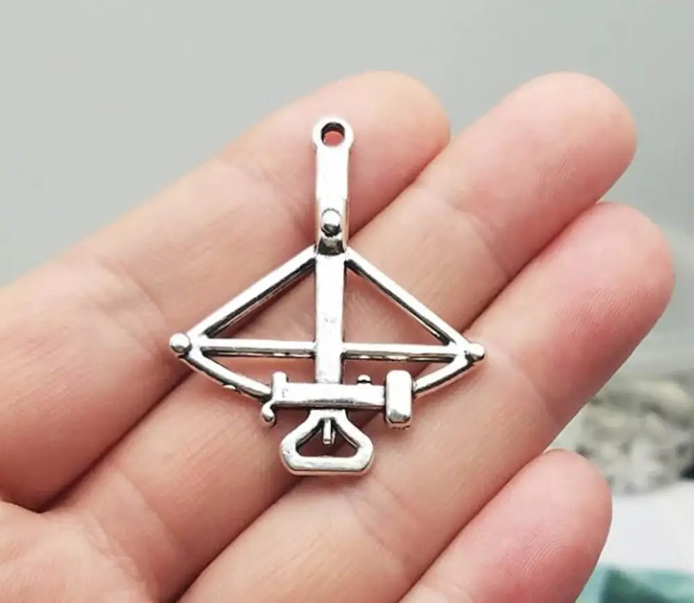 10pcs/lot--40x34mm, Antique silver plated Daryl crossbow charm,DIY supplies,Jewelry accessories