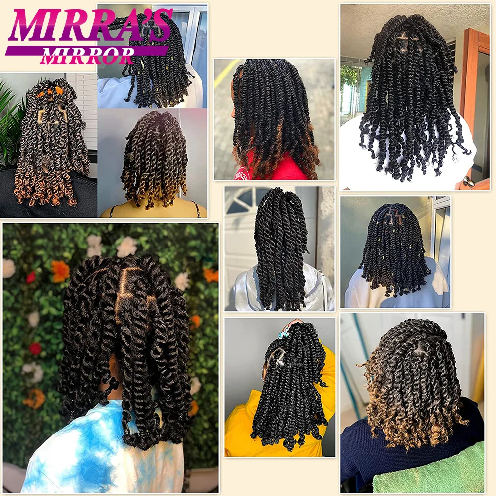 Passion Twist Crochet Hair 6/8/12/18 Inch Short Bob Pre-Twisted Spring Twist Crochet Braids for Women Synthetic Hair Extensions