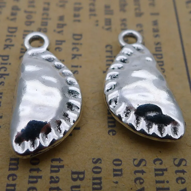 10pcs/Lot 10x22mm Antique Silver Color Dumpling Charms Pendant For Jewelry Making DIY Jewelry Findings