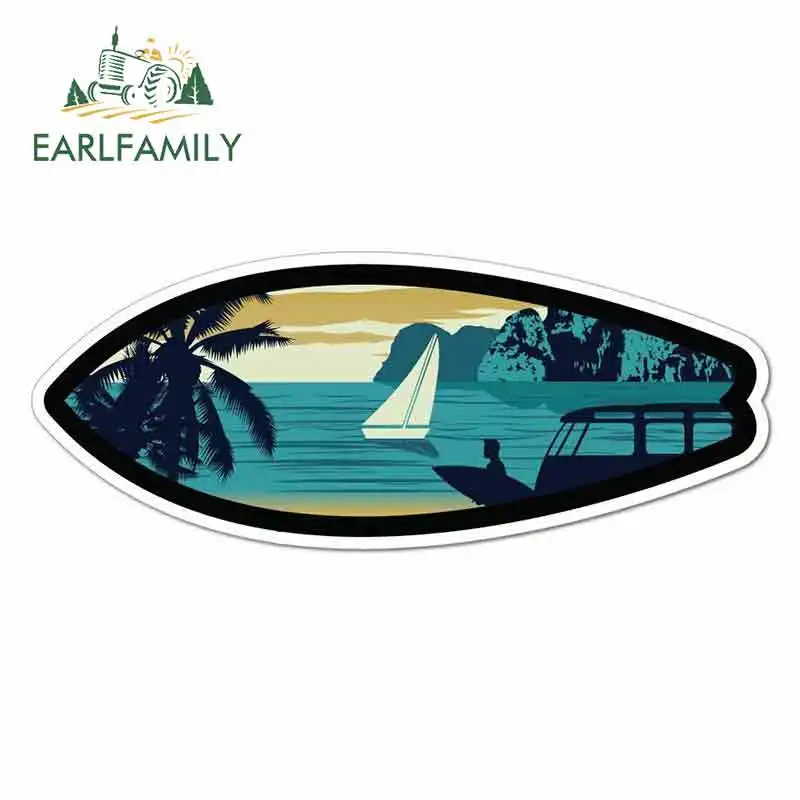 

EARLFAMILY 13 см x 13 см для океана, спорта, пляжа, серфинга, заката, креативные виниловые автомобильные наклейки с индивидуальным принтом, модные автомобильные аксессуары