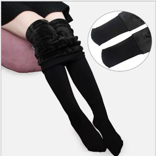 100g 150g 230g 300g 400g 500g Frauen Winter Leggings Verdickt Samt Sexy Hüften Glatte bein Nylon Alle eine Strumpfhosen Schwarz Teint – Detail 10