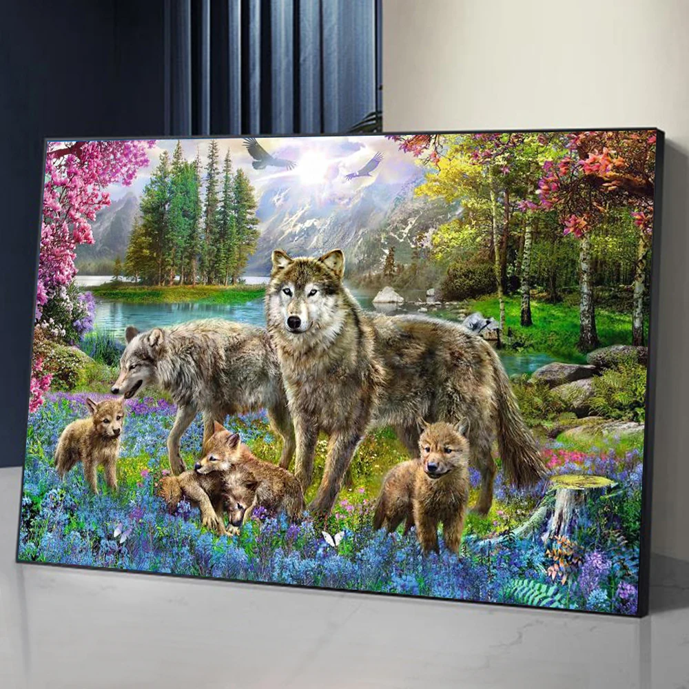 5D DIY Diamond Painting Full Square/Round Wolf Diamond Mosaic Cross stitch kits Animal Sale Embroidery Home Decor Gift Art