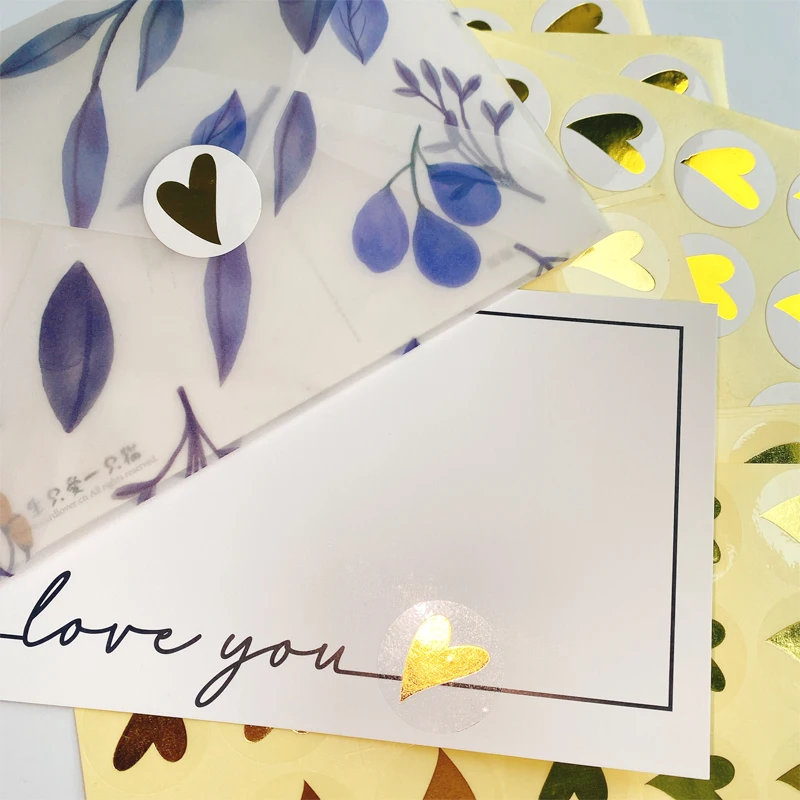 160 Stück/Los Runde Herz-Geschenk-Siegel-Etiketten, selbstklebende Kraftpapier-Siegel-Aufkleber für Backwaren, lustige DIY-Arbeiten – Detail 23