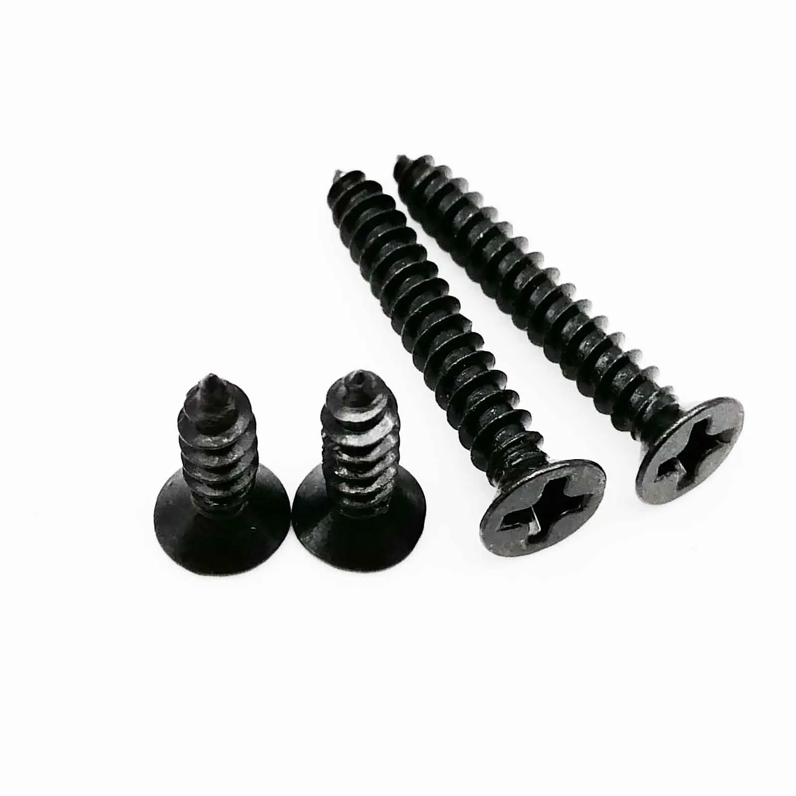 HZYUEGOU M1 M1.2 M1.4 M1.7 M2 M2.6 M3 M3.5 M4 Schwarze Stahl-Kreuzschlitzschraube mit Flachkopf und Senkbohrung, selbstschneidende Holzschraube – Detail 3