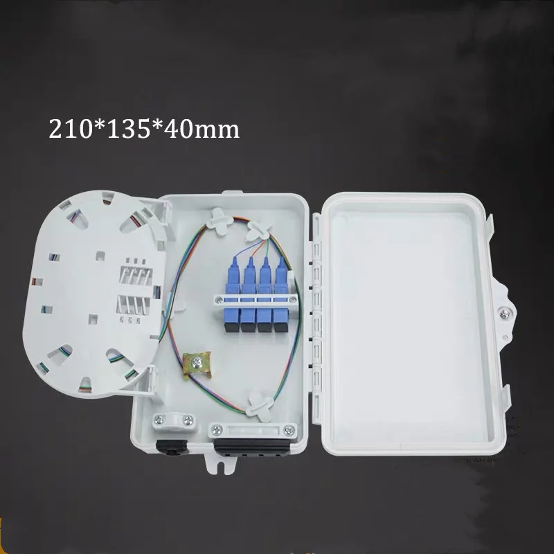 FTTH distribution box, 4port, SC, FC, LC, LC, wall mount, fully installation, ABS, IP65, fiber optical junction box, 3PCs