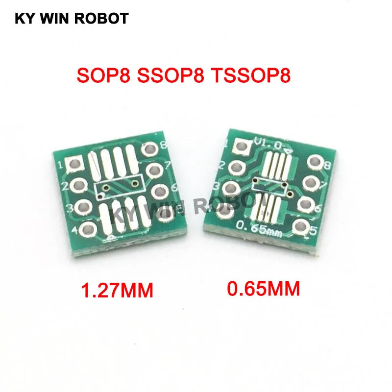 100 sztuk SMD do dip adapter konwerter SOP8 SSOP8 TSSOP8 płytka przyłączeniowa moduł adaptery płyta 0.65mm 1.27mm