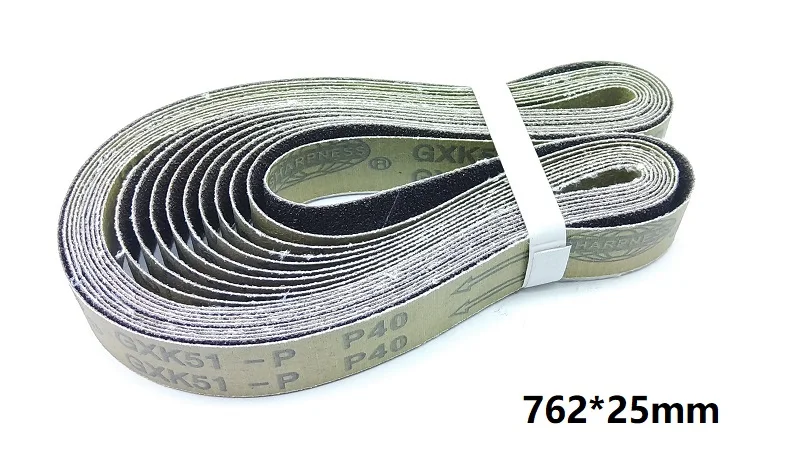 New 10 pieces 25*762mm Aluminium Oxide Abrasive Sanding Belts for Wood Soft Metal Grinding Polishing