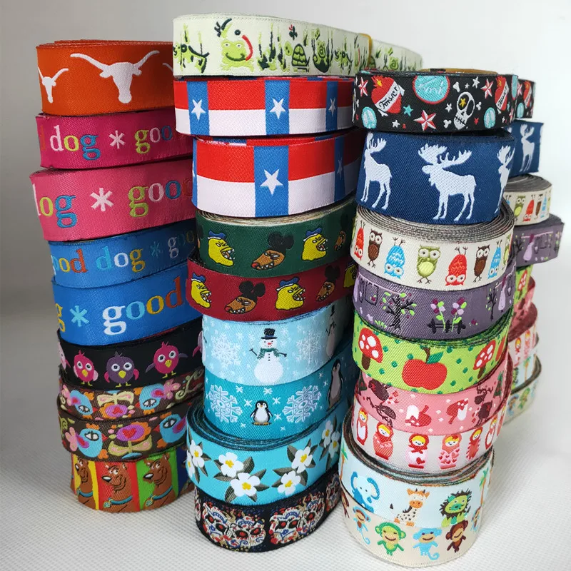 28 different Cartoon Ribbons 5yards Polyester Woven Jacquard Ribbon   For DIY Pet Dog Collar Decorated With Garment Accessories