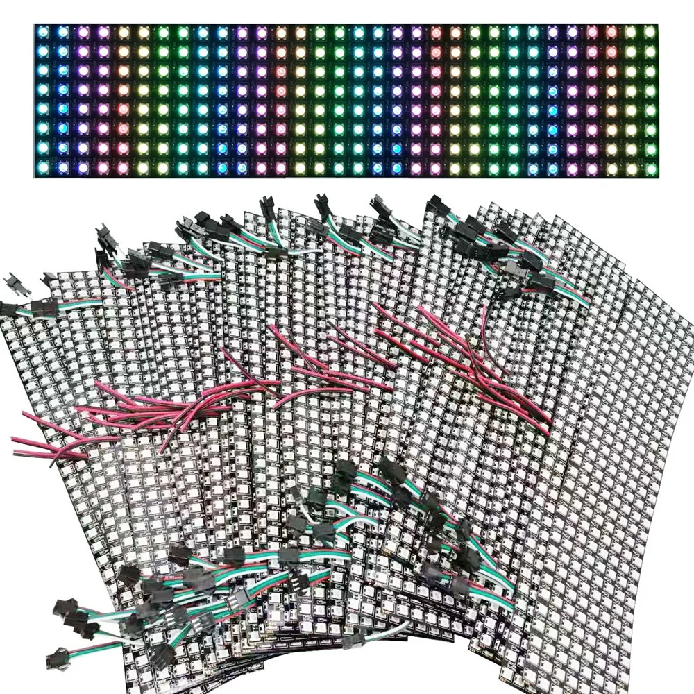 DC5V WS2812B Individually Addressable Led Panel Module 140pcs 8*32 Small Screen Matrix Pixel Flexible Bending 3Pin Connection