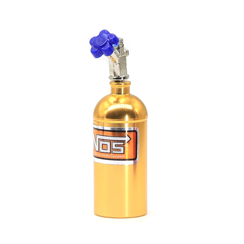 Ajrc 1/10 Simulation Climbing Car Universal Decorative Parts Nos Metal Simulation Nitrogen Bottle With Fixed Chain