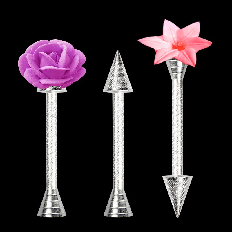 Kitchen Glutinous Roses Flower Holder Decoration Pastry Sticks Baking Cone Cream Tools Piping Cake Aluminium Alloy 101PC Rod