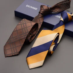 High Quality 2022 New Formal Wedding Ties for Men Slim 6cm Necktie Designers Brand Coffee Black  with Gift Box