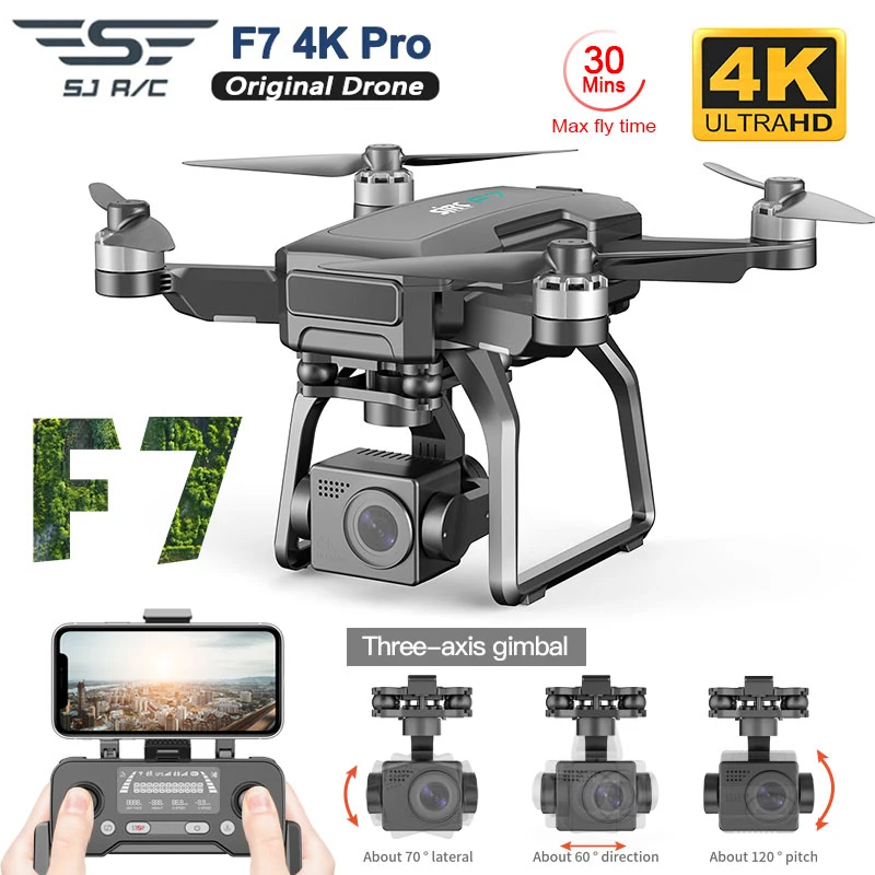 

SJRC F7 4K Pro GPS Drone With Wifi FPV HD Camera 3-axis Gimbal Professional Rc Dron EIS Brushless Quadcopter Vs SG906 Max F11 4K