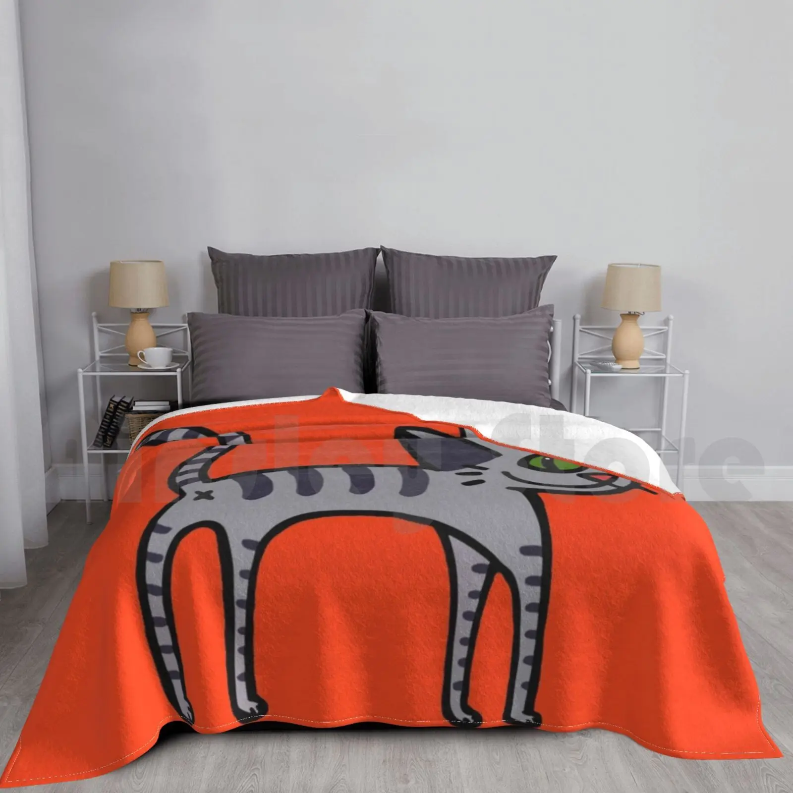 Grey Chihuahua Cat Blanket Fashion Custom Grey Chihuahua Cat Kitten Cat Lover Grey Cat Tabby Cat Stray Cat