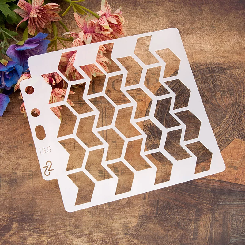 Geometry Graphics Stencils Painting Embossing DIY Scrapbooking Paper Photo Album Crafts Cards Template for Decor