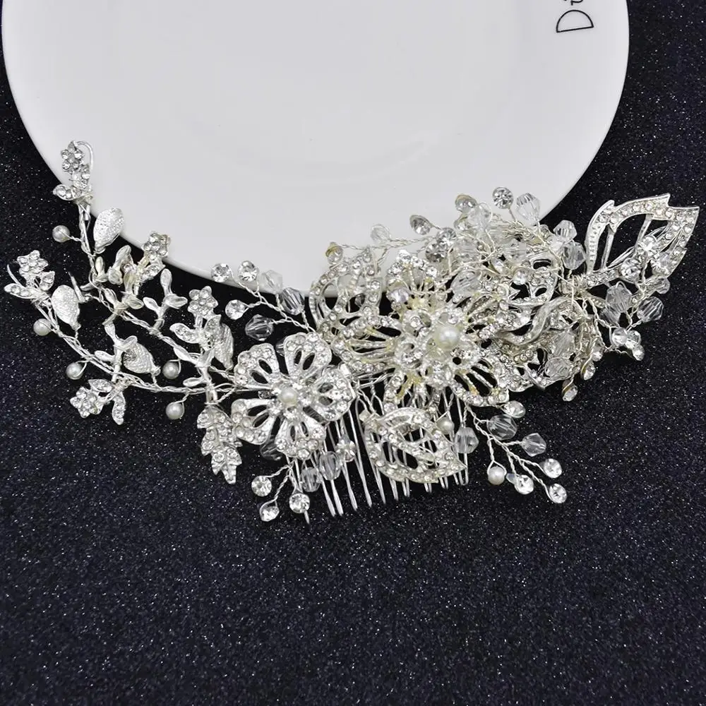 

Bridal Hair Accessories Crystal Peals Hair Combs Wedding Hair Clips Accessories Jewelry Handmade Women Hair Ornaments Headpieces