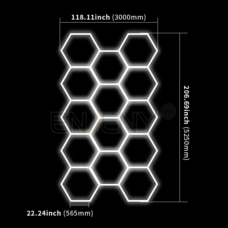 Led Honeycomb Hexagon Hex-grid Ceiling Detailing  Light Car Repair Garage Car Wash Beauty Shop Dust-free Film Plating Workshop