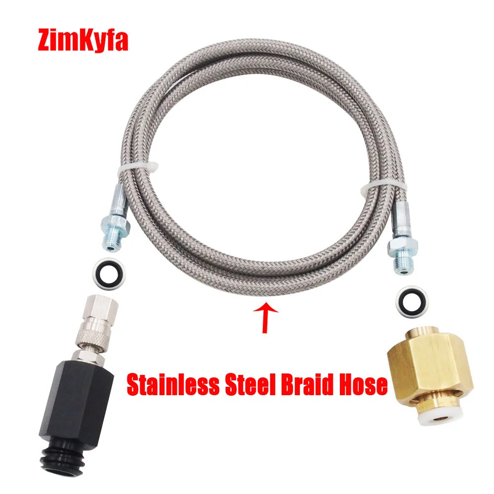 Fizzy Sparkling Water Drink Machine for SodaStream Soda Club to External Co2 Tank Adapter Steel Braid Hose 90cm Kit W21.8-14