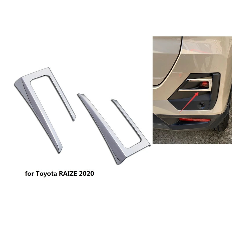 for Toyota Raize A200A/210A Stainless Steel Car Fog Lamp Cover Trim Rear Reflector Garnish Bumper Spotlight Accessories