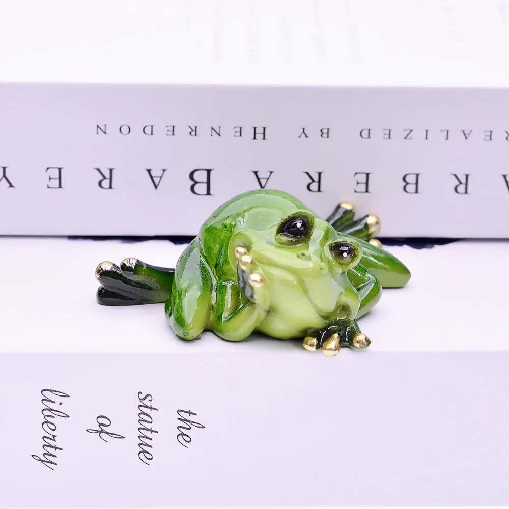 Frog Doll Figurine Miniatures MYBLUE 4 Pcs/Set Cute Creative Fairy Garden Nordic Home Room Table Decoration Accessories
