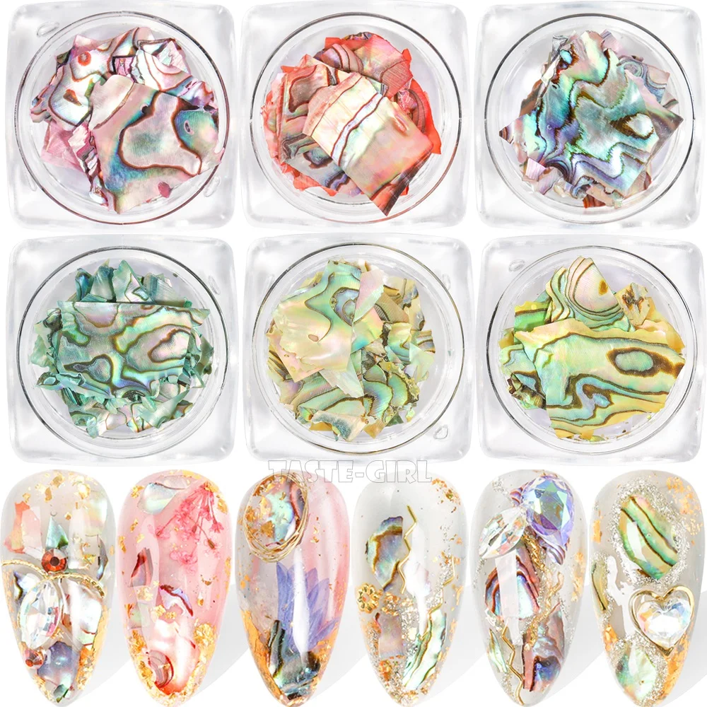 1 Jar Nail Glitter Irregular Color-changing Abalone Natural Shell Fragment Sequin Nail Art Slice Decoration Manicure TIP