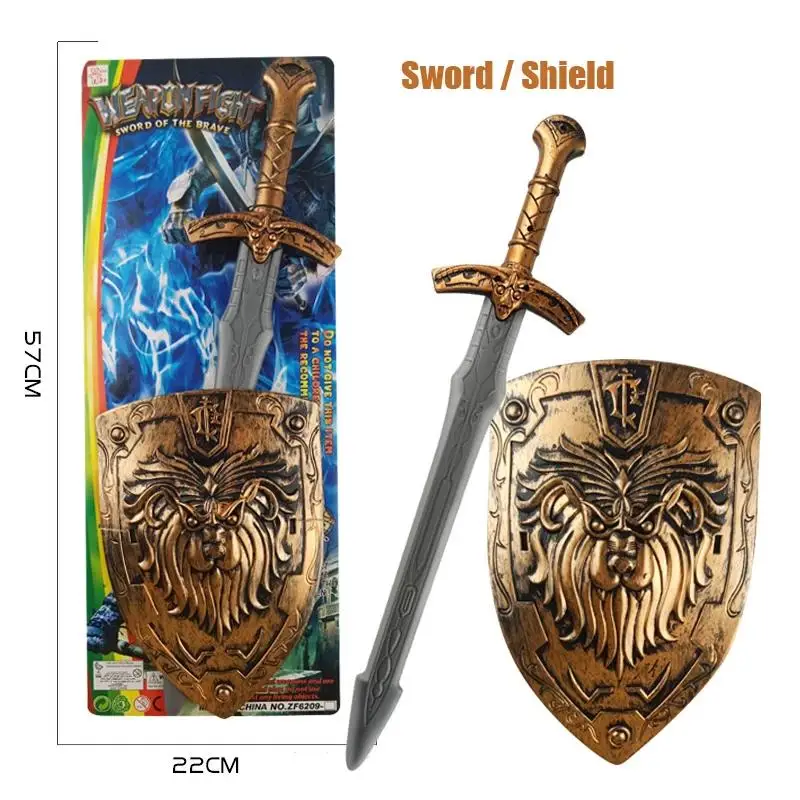 Knight Cosplay Costume para Crianças, Sword Shield Gauntlets Set, Brinquedos para Meninos, Halloween, Carnaval, Cavaleiro, Meninos