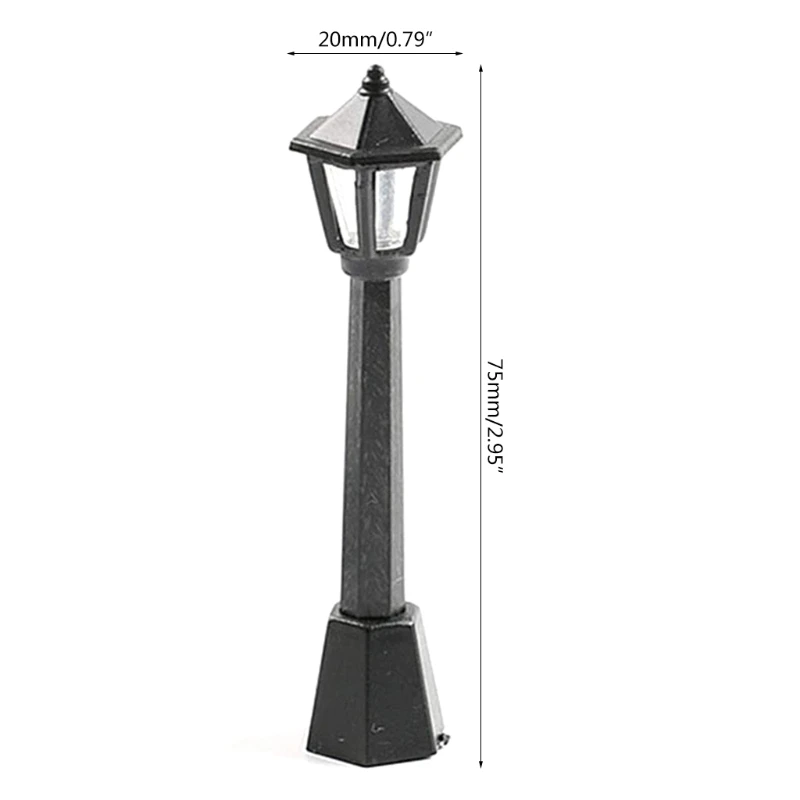 4 sztuk Street latarnia ogrodowa Model pociąg kolejowy słup latarni latarnia ogrodowa miniaturowe wioski ścieżka Lantern Post dla DIY domek dla lalek