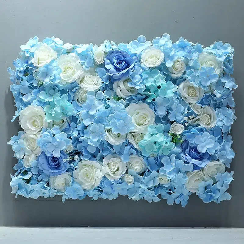 

Flower Wall Panel Silk Rose Peony Hydrangea Artificial Flowers Wall for Home Wedding Backdrop Decoration Balcony Hotel Decor