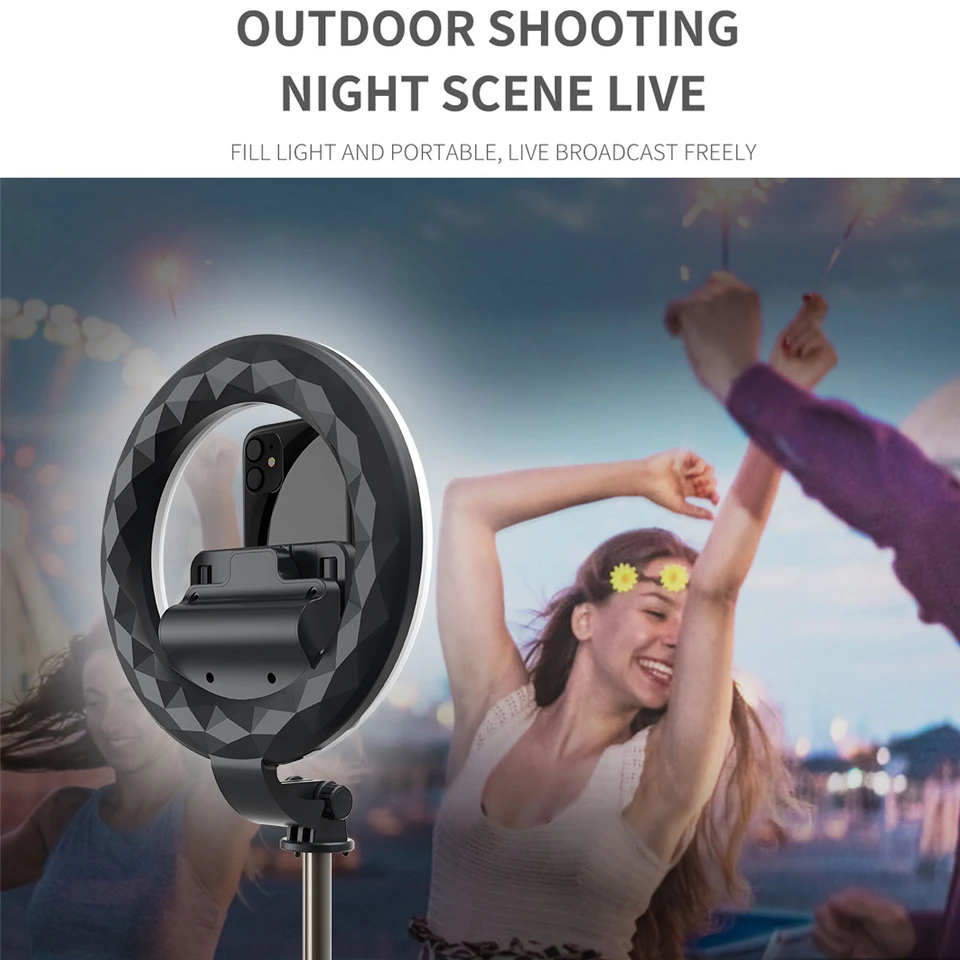 كول ديير سماعة لاسلكية تعمل بالبلوتوث-متوافق Selfie عصا طوي يده زر تحكم عن بعد ترايبود مع LED حلقة التصوير ضوء