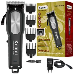 Kemei 2604 조절식 전기 헤어 클리퍼, 충전식 헤어 트리머, 강력한 무선 이발사, 남성용 이발 기계, 리튬