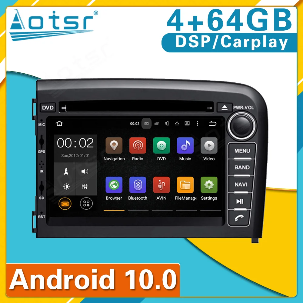 Android 10 64G Carplay For VOLVO S80 1999-2005 Car DVD CD Player Auto Stereo GPS Navigation 2 din radio tape recorder head unit