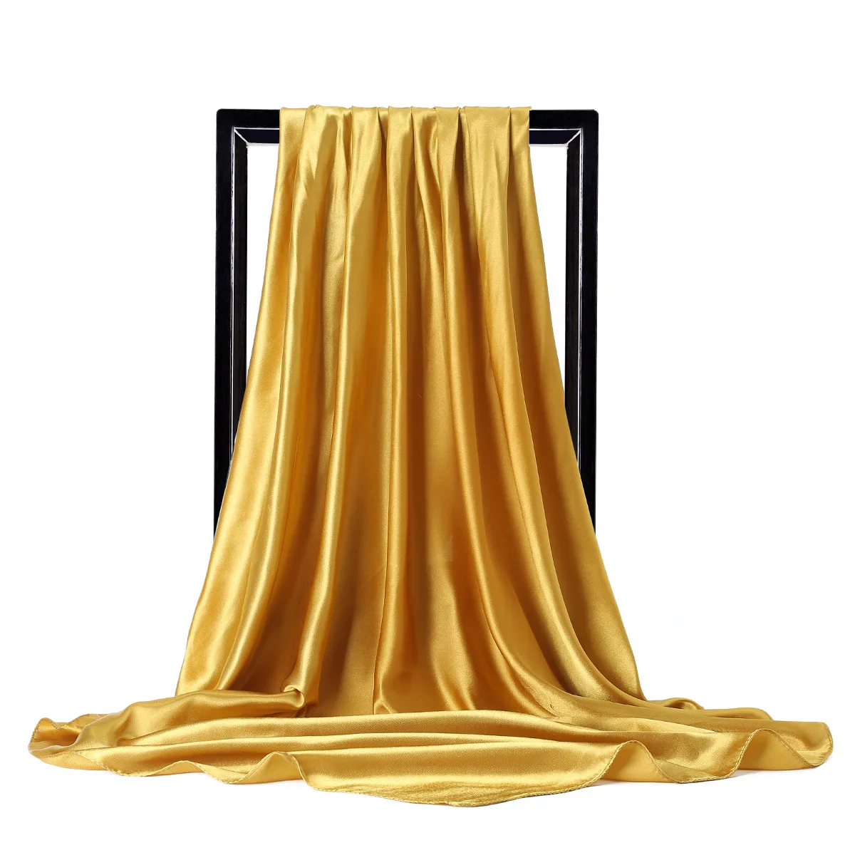 Luxus Marke Seide Schal Frauen Satin einfarbig Hijab Schals Muslimischen Pareo Bandana Weibliche Schal Wrap Stirnband Foulard 90*90 cm