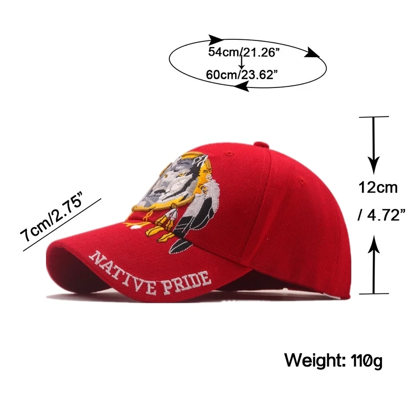 red Cap Wolf Eagle 3D Embroidery Baseball Cap Snapback Caps Casquette Hats Fitted Casual Gorras Dad fishing Hats For Men Women