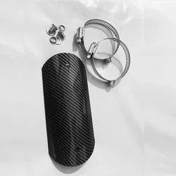 Carbon Fiber Surface Universal Motorcycle Exhaust Muffler Pipe Leg Protector Heat Shield Cover Guard Stainless Steel