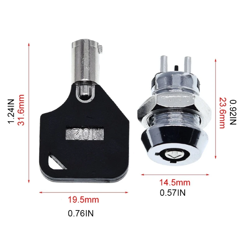 12mm Stainless Steel Lock 102 Electronic Lock Double Side Pull out Type with 2 Keys & Nut H3CF