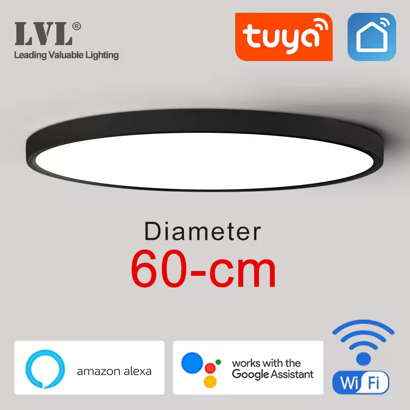 Современный светодиодный умный потолочный светильник 36 Вт 45 Вт WiFi Tuya App Google Home Alexa Echo AI Голосовое управление Настенный монтаж