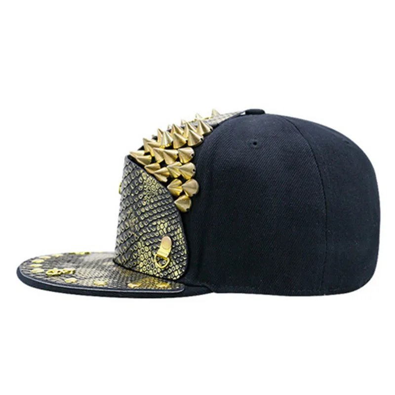 XdanqinX Punk Style Armor Personality Hip Hop Caps For Men Women Novelty Flat Brim Hat Multi-style Nightclub Bar Performance Hat