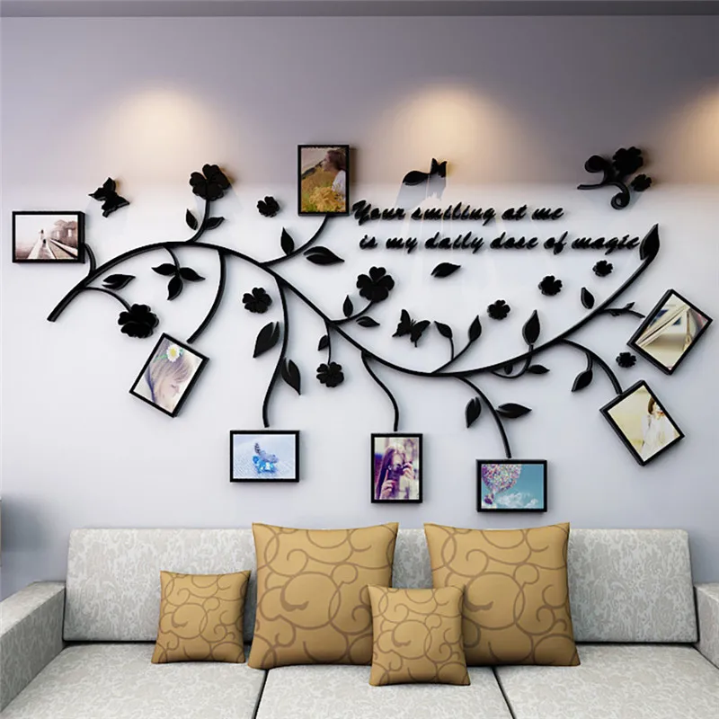 Black/red/green 3D DIY Photo Tree Branch PVC Wall Decals/Adhesive Family Wall Stickers Mural Art Home Decor Bedroom Stickers