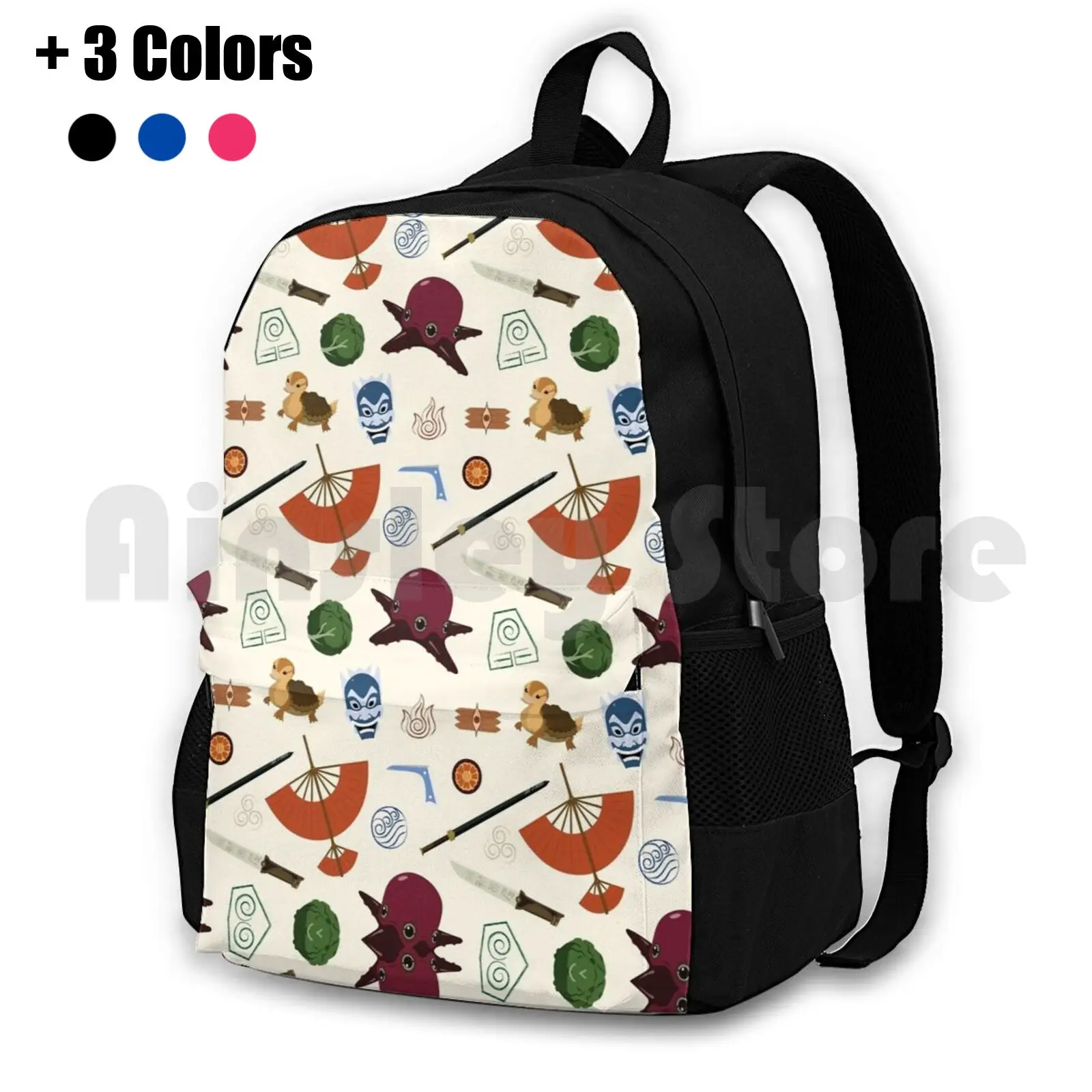 Medley mochila para caminhadas ao ar livre, à prova d'água, acampamento, viagem, o último mestre do ar, padrão colorido