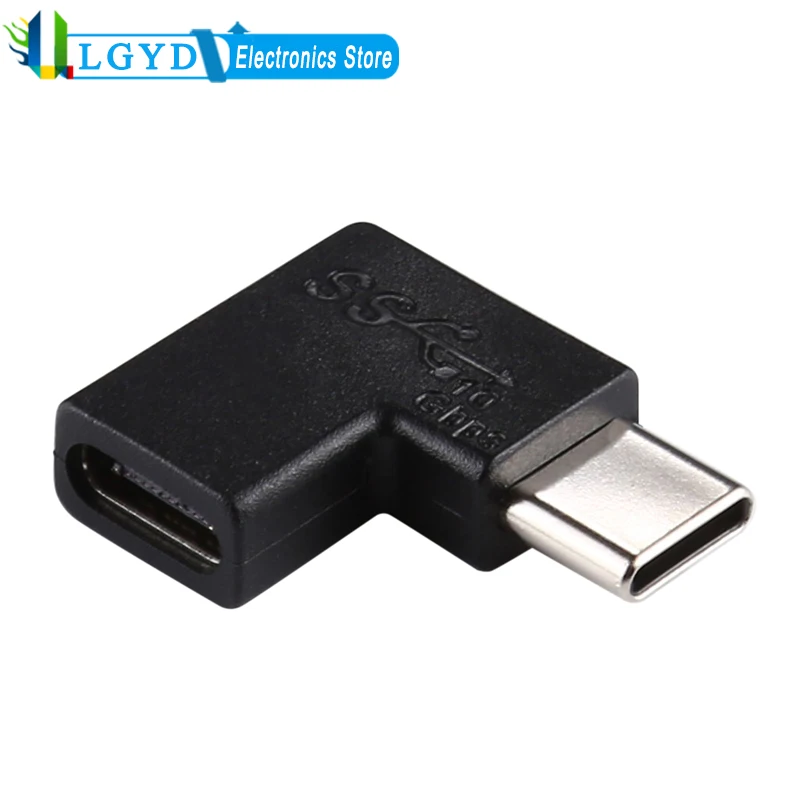 90 Degrees Right Angle USB-C / Type-C Female to Male Converter Adapter